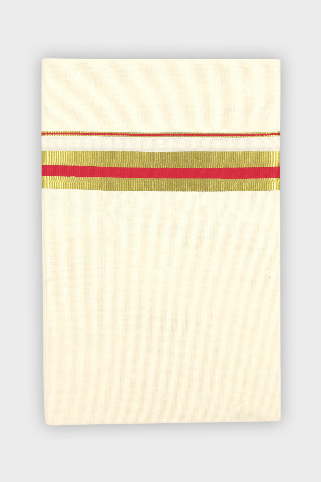 Red Double Layered Dhoti with Fancy Borders for Men