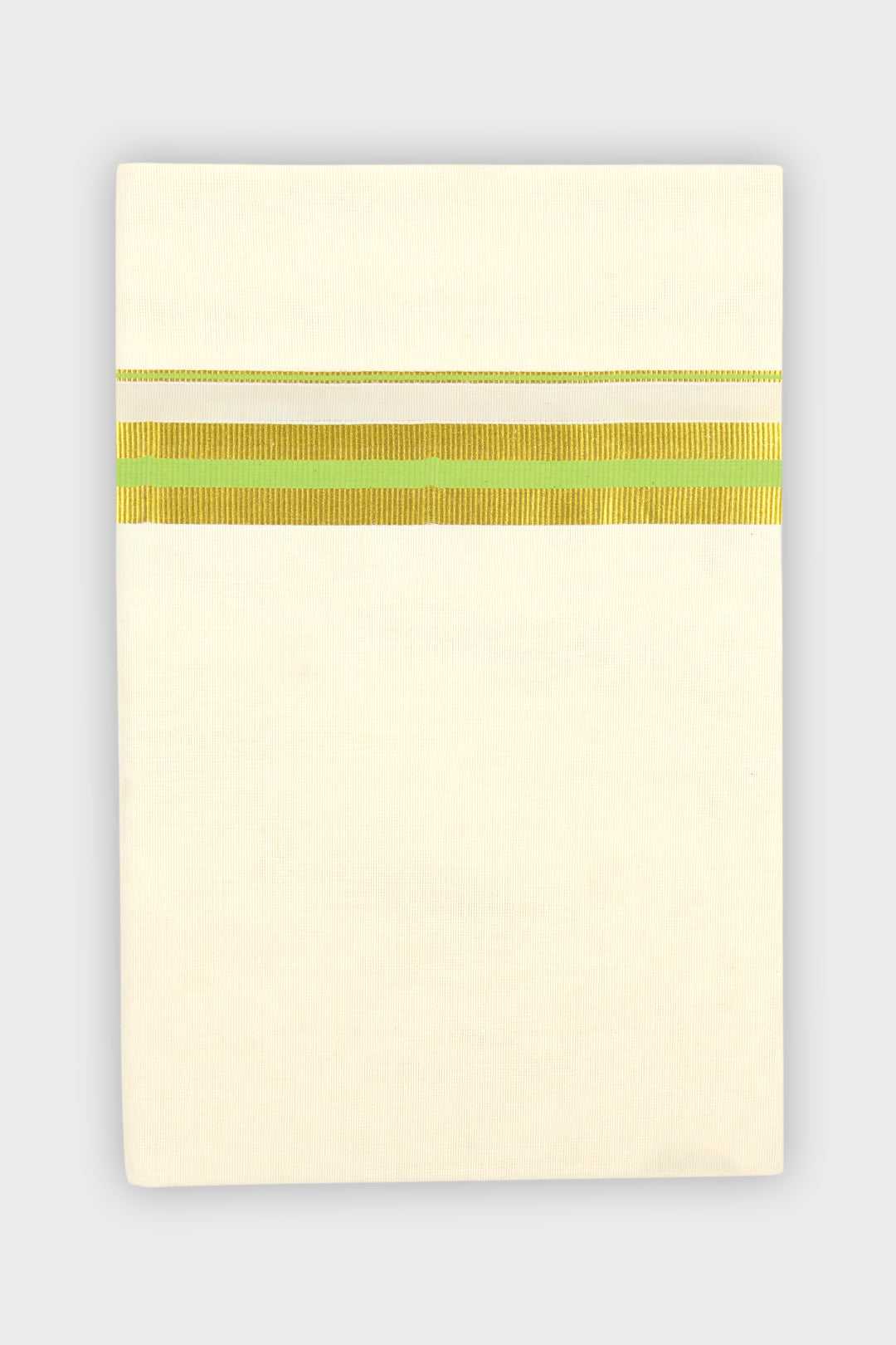 Men's Unesco Korra Lime Green Double Layered Fancy Border Dhoti