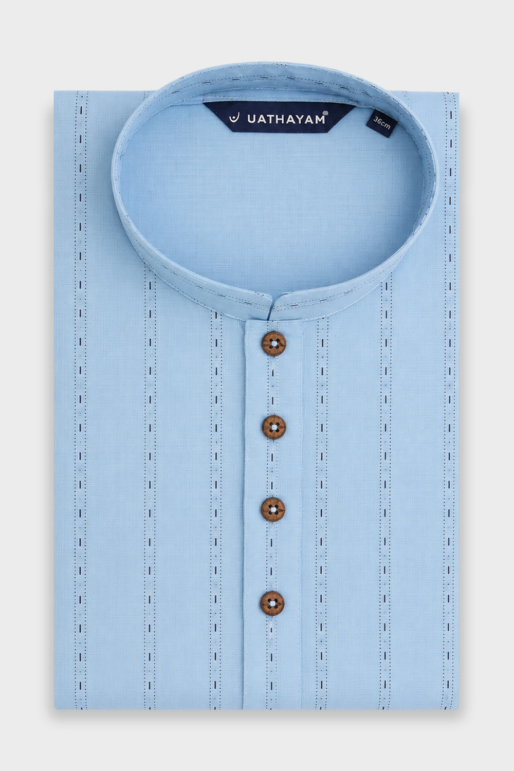Exotic Printed Powder Blue Ethnic Wear Long Kurta for Men