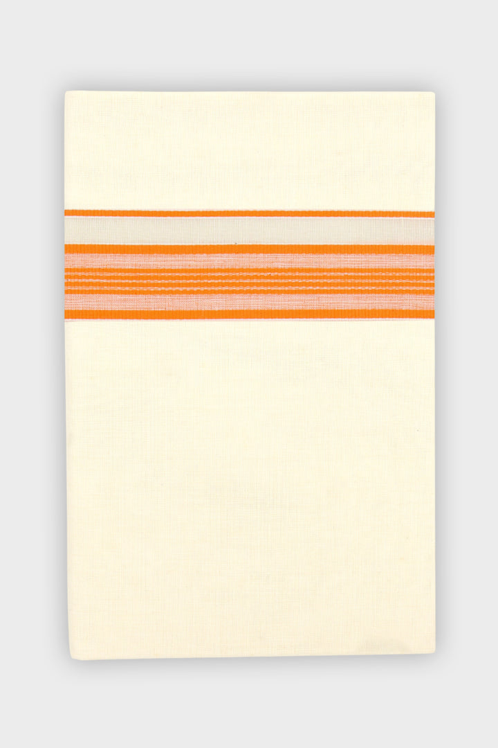 Men's Mahadev Korra Orange Double Layered Fancy Border Dhoti