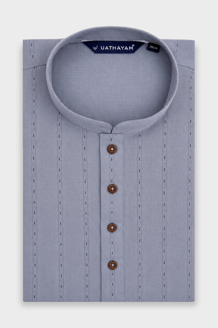 Men's Exotic Printed Slate Gray Long Kurta