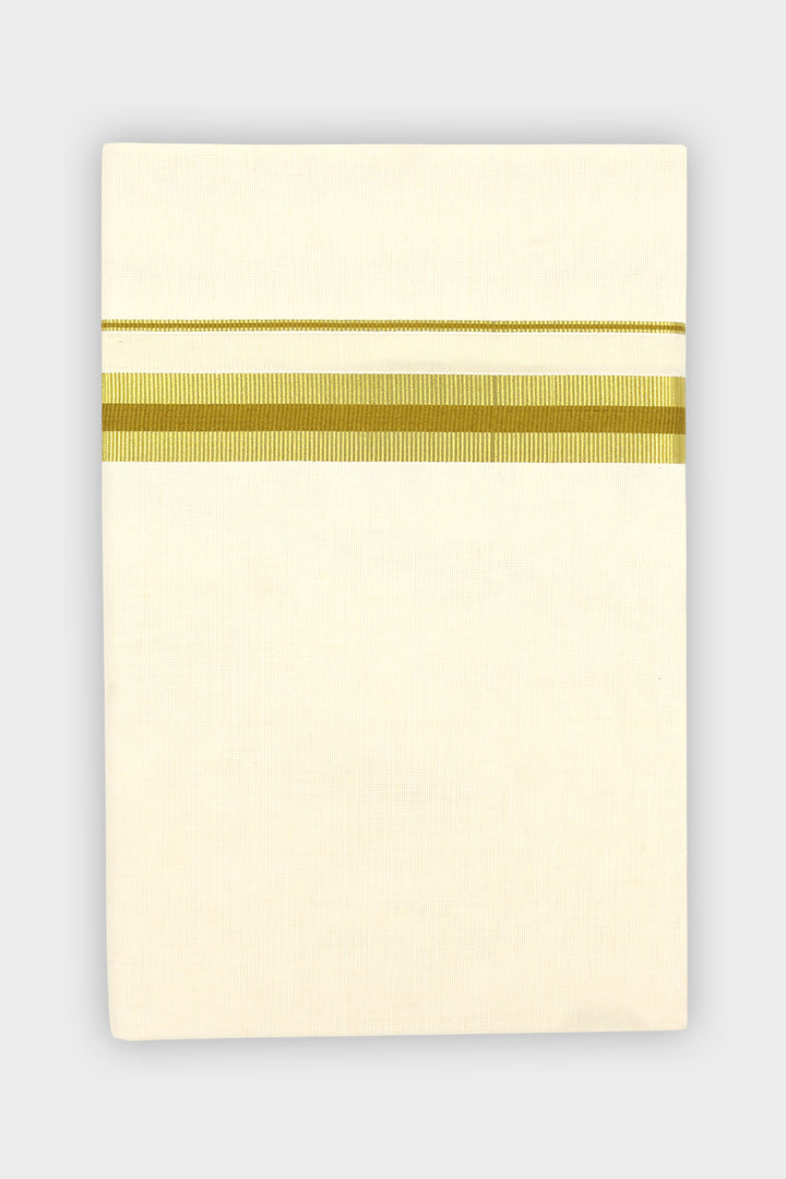Antique Gold Double Layered Dhoti with Fancy Borders for Men