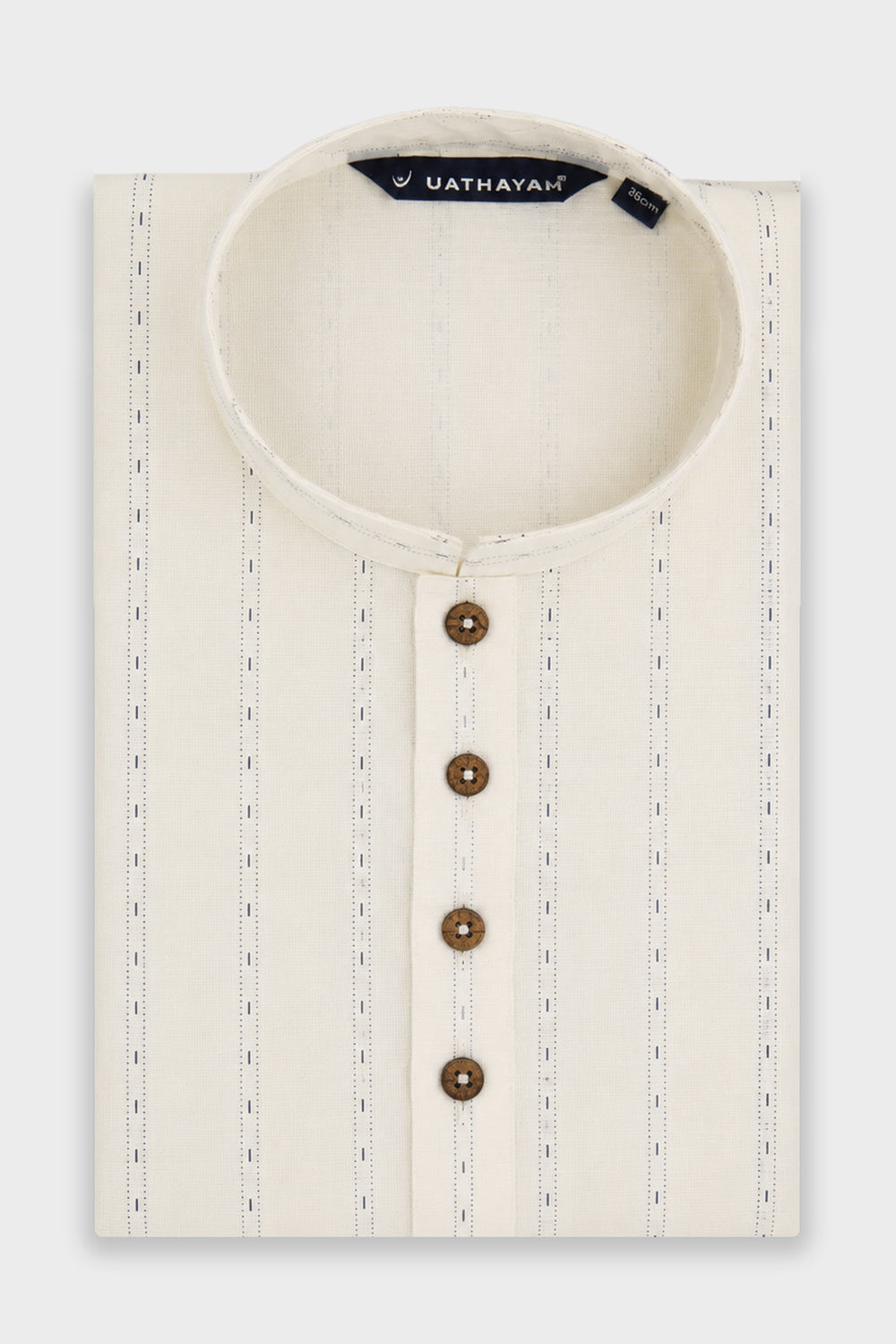 Exotic Printed Milk Cream Long Kurta for Men | Uathayam