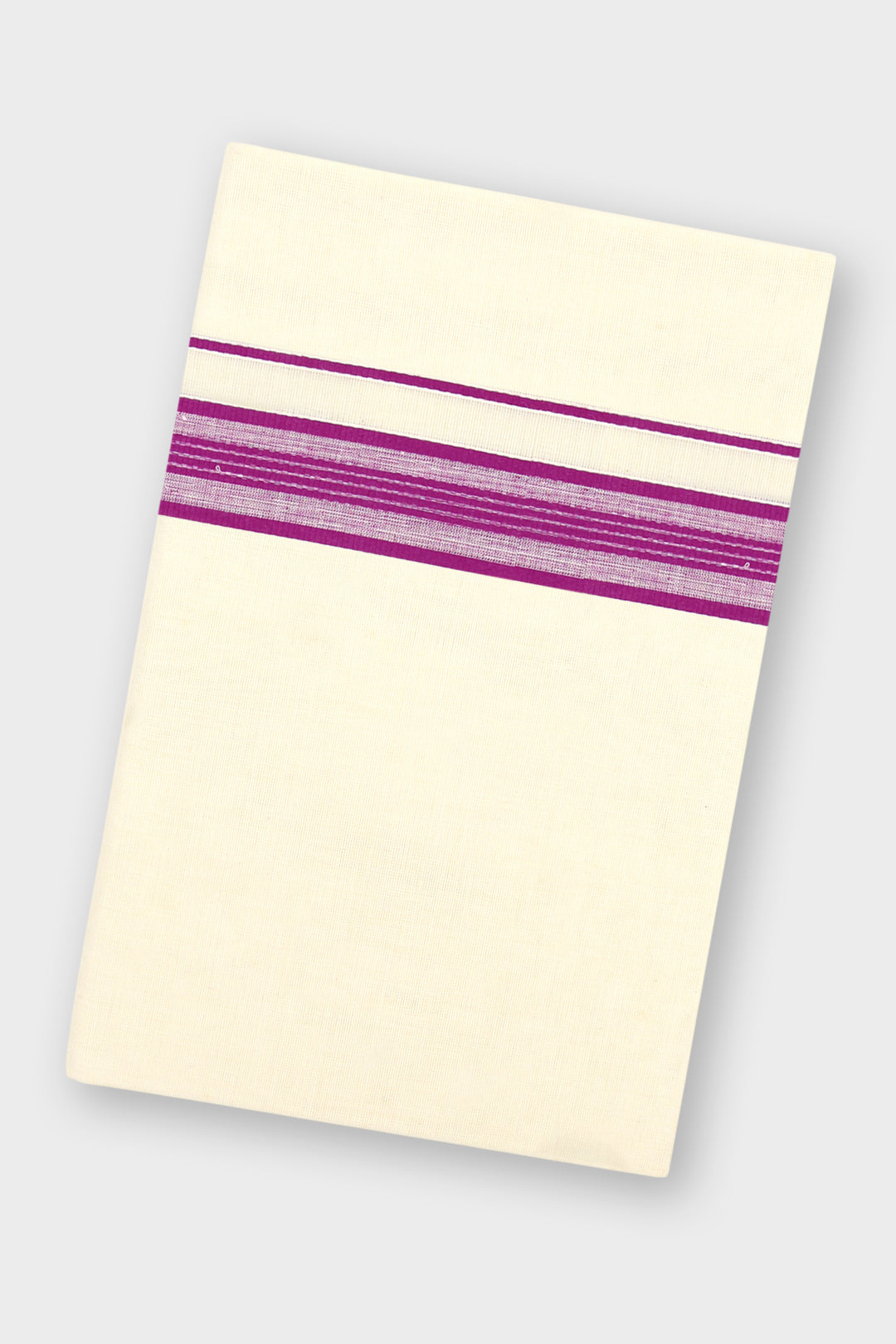 Men's Purple Fancy Border Double Layered Veshti by Uathayam