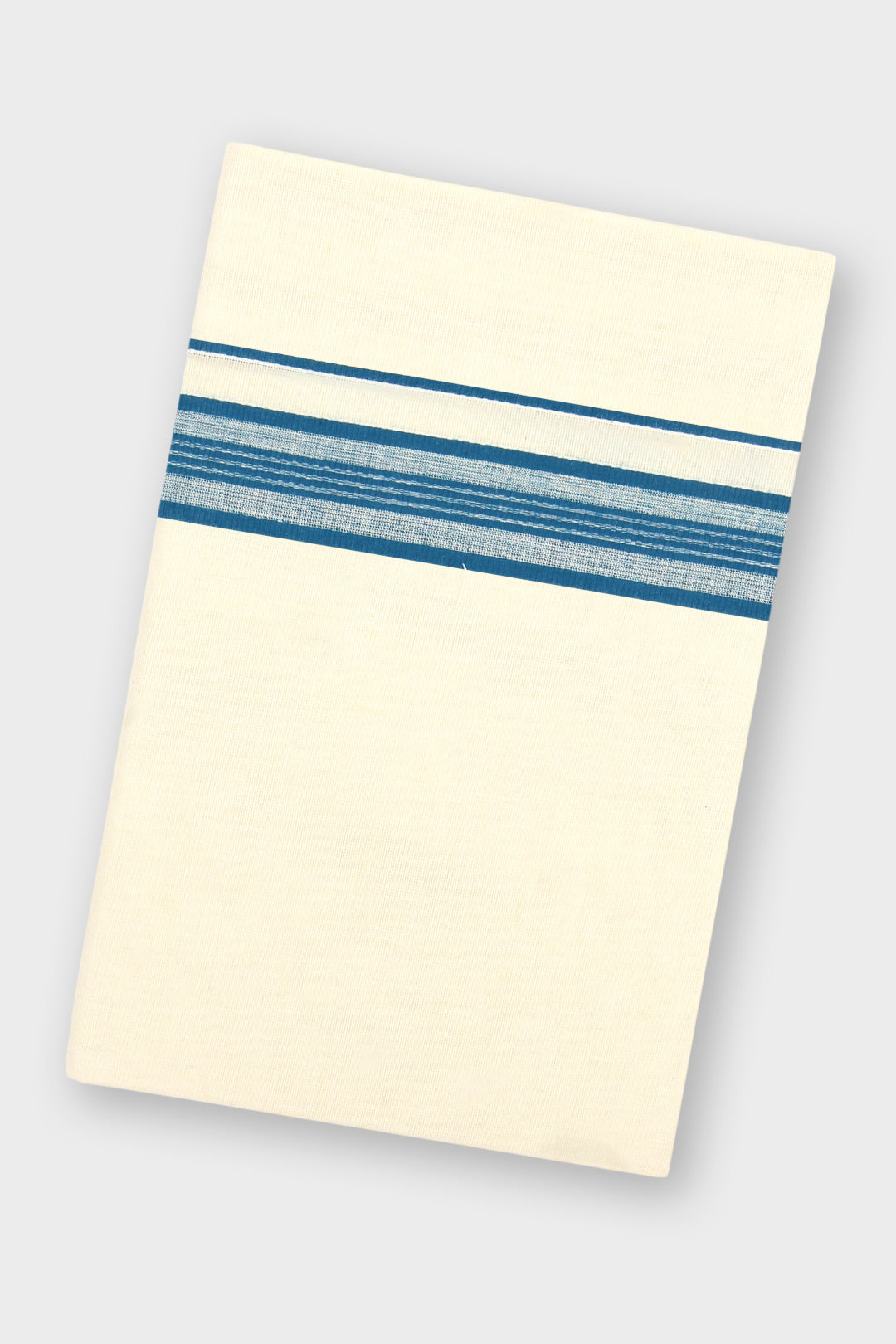 Mineral Blue Double Layered Dhoti with Fancy Borders for Men