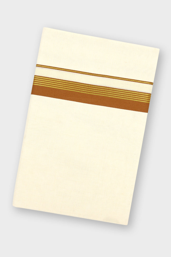 Copper Glow Double Layered Dhoti with Fancy Borders for Men