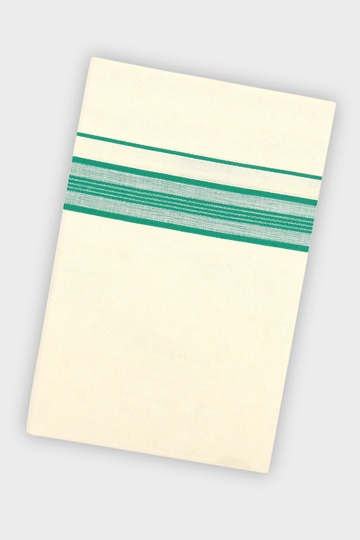 Emerald Green Double Layered Dhoti with Fancy Borders for Men