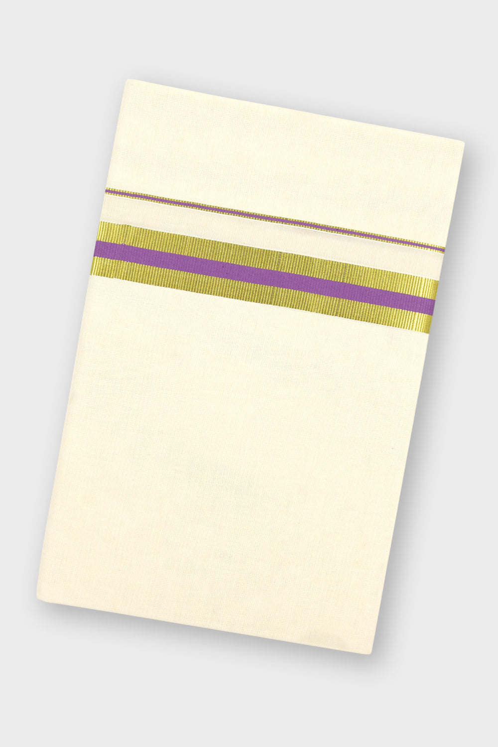 Men's Unesco Korra Purple Double Layered Fancy Border Dhoti