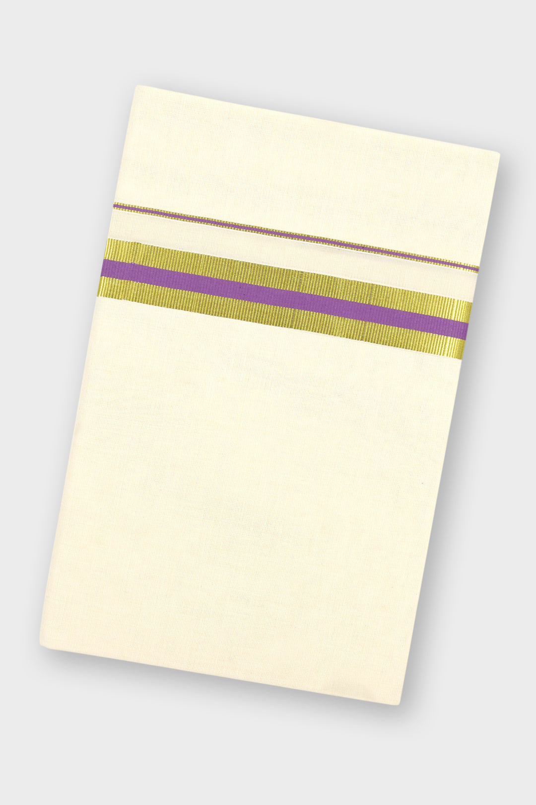 Men's Unesco Korra Purple Double Layered Fancy Border Dhoti