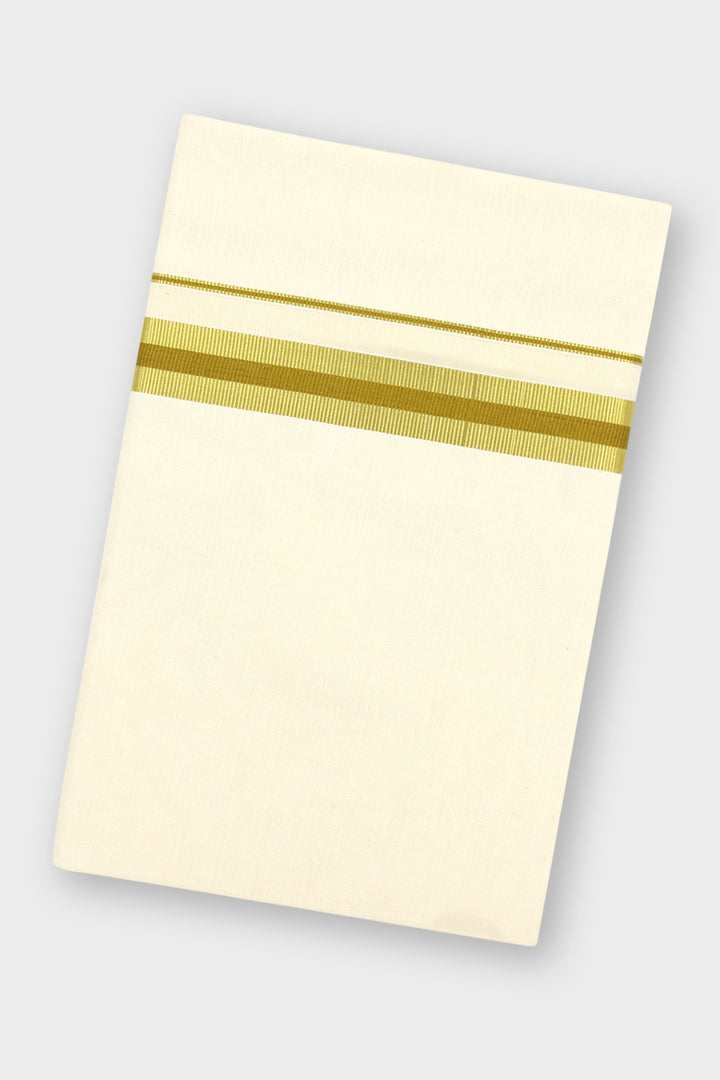 Men's Unesco Korra Antique Gold Double Layered Fancy Border Dhoti