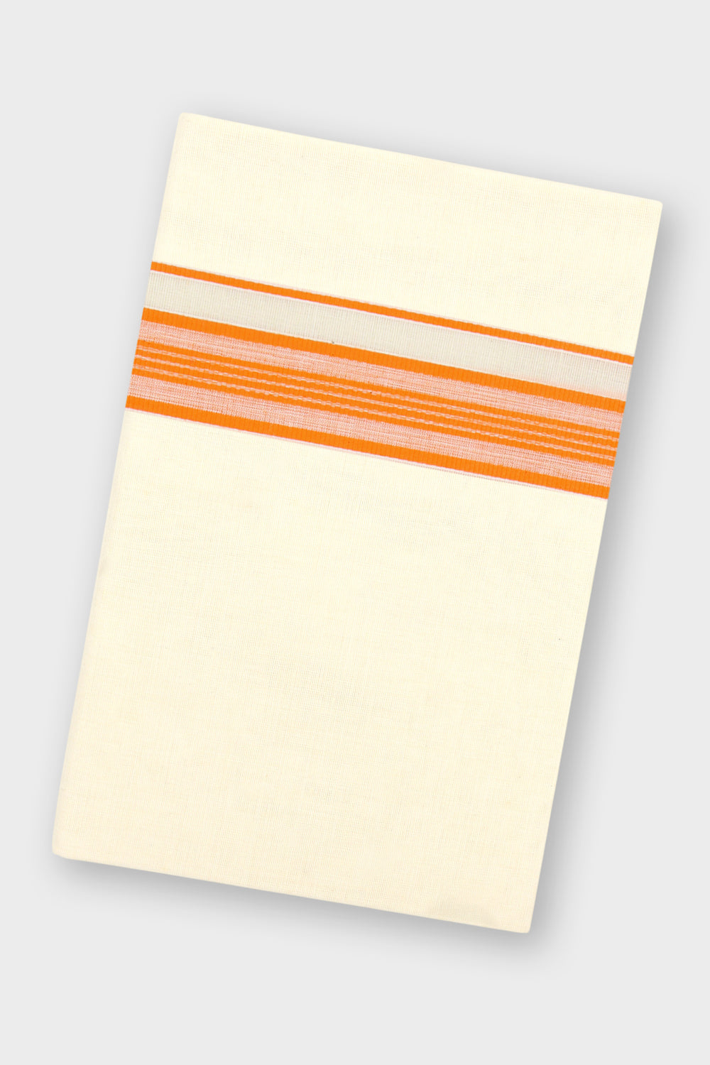 Orange Double Layered Dhoti with Fancy Borders for Men