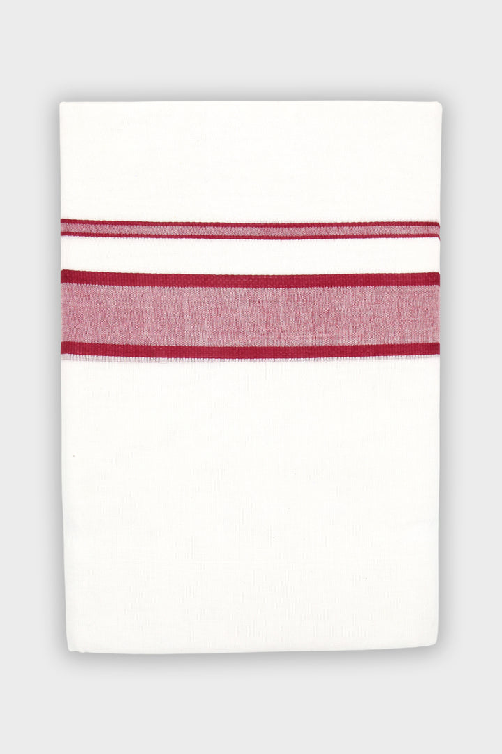 Men's Honey Fancy Rose Red Double Layered Fancy Border Dhoti