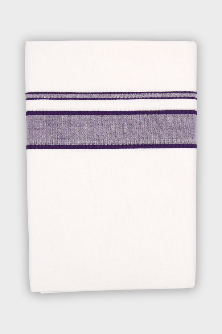 Men's Honey Fancy Lavender Double Layered Fancy Border Dhoti