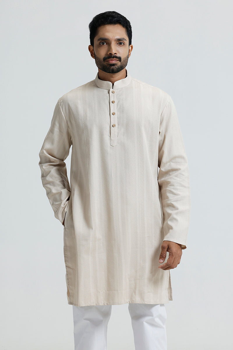 Cream beige kurta for men