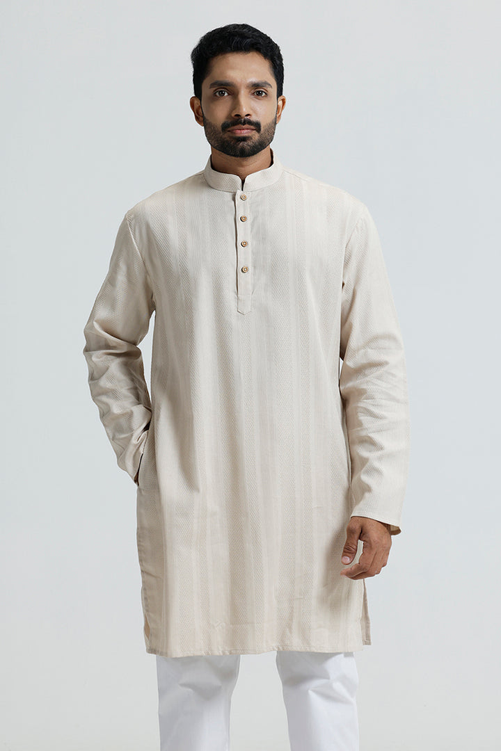 Cream beige kurta for men