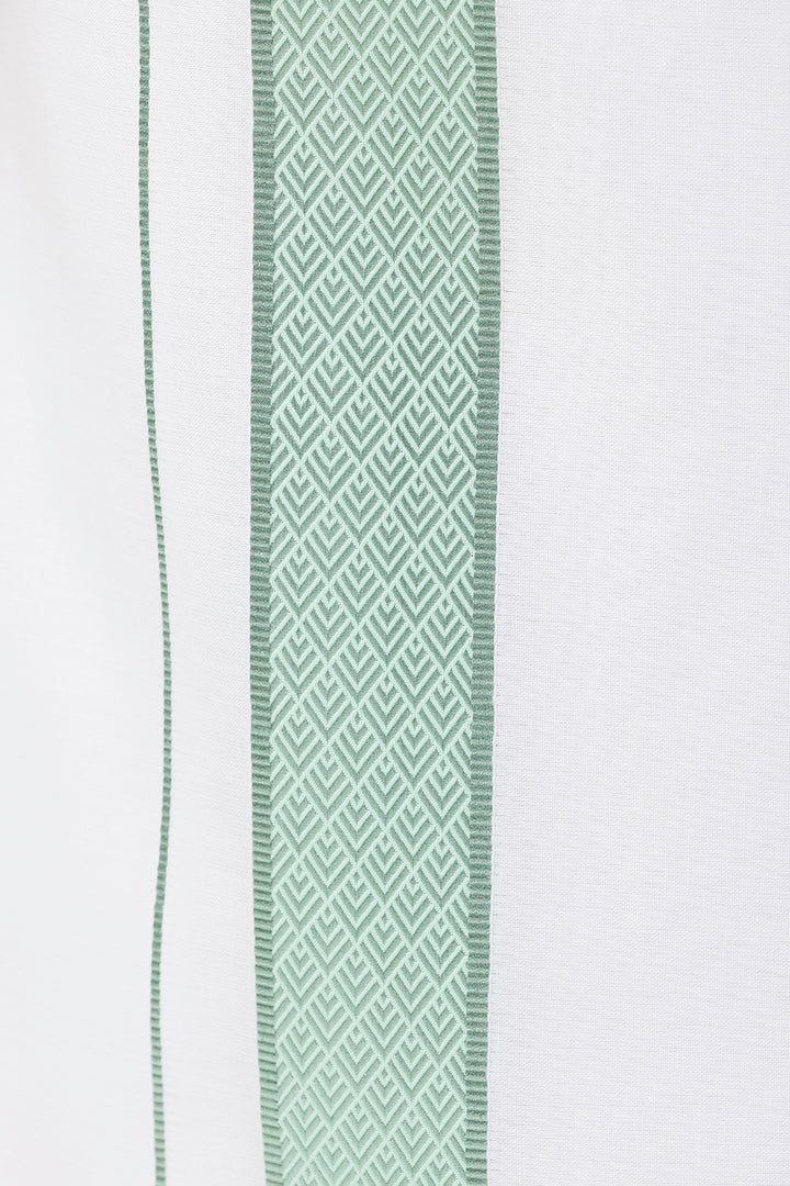 Pixel Grand - Bright Green Matching Shirt And Single Layered Jacquard Fancy Border Dhoti Set For Men | Uathayam