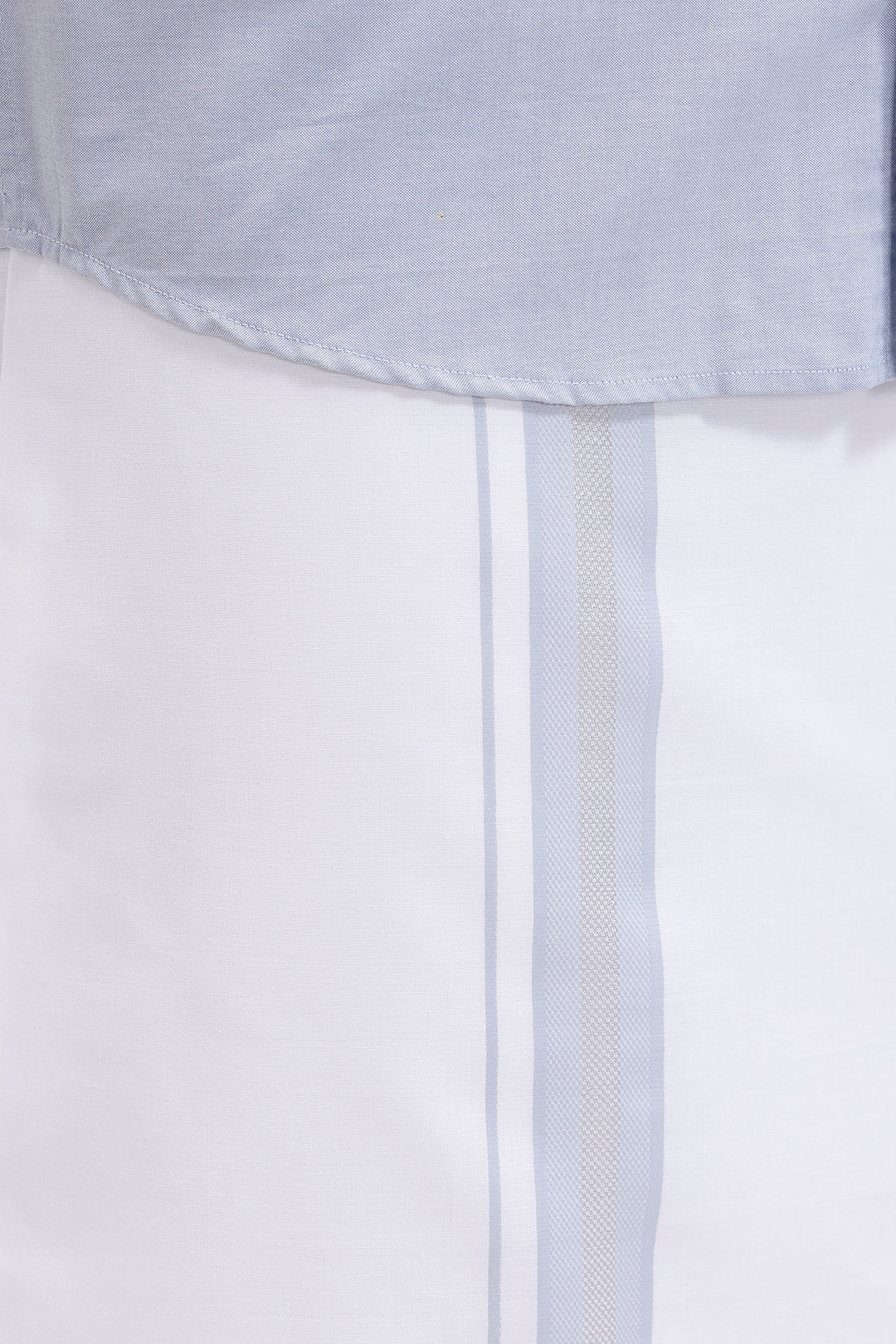 Uathayam Pixel silver gray shirt and single layered fancy border dhoti set