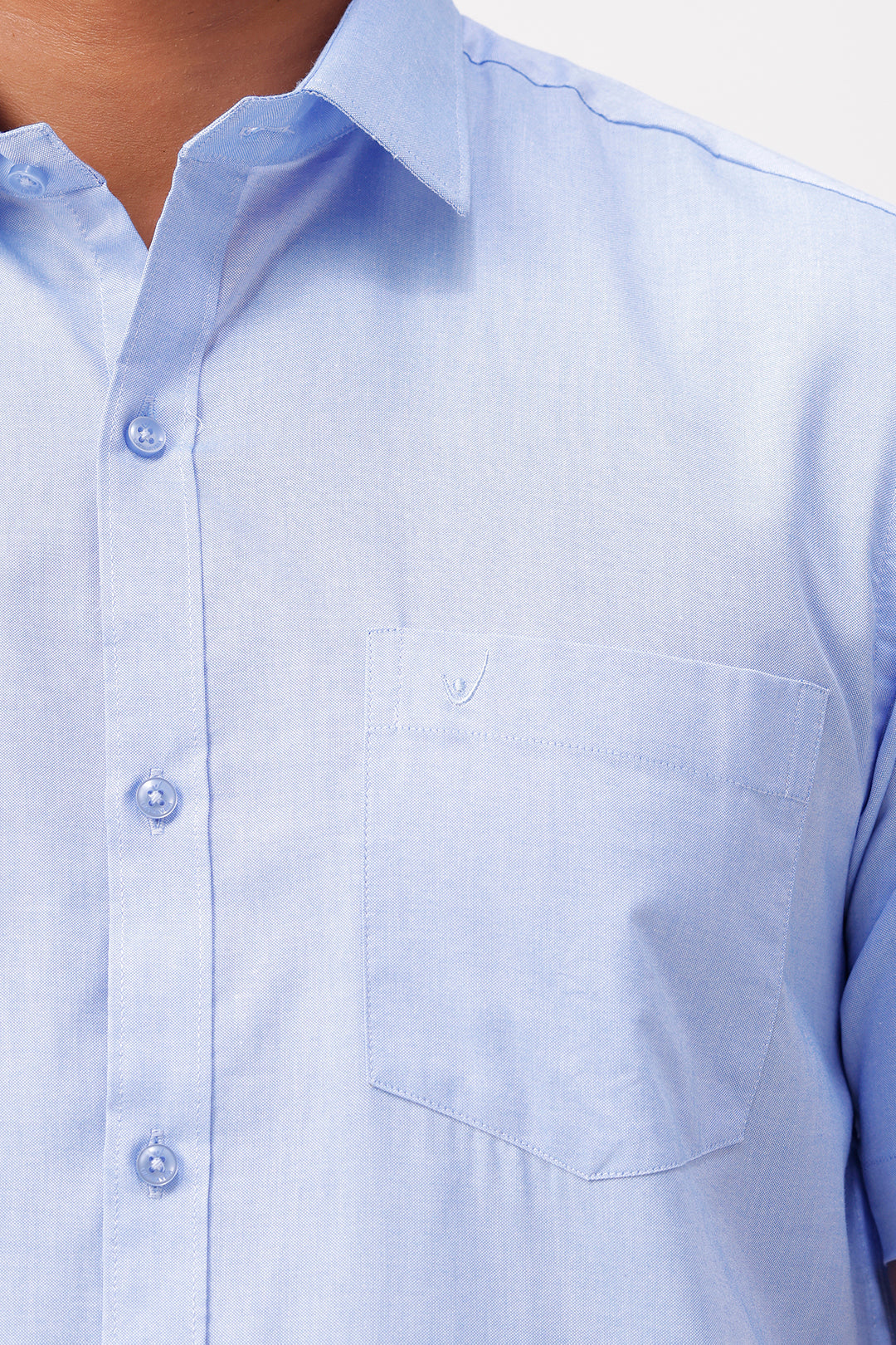 Pixel Grand - Pastel Blue Matching Shirt And Single Layered Jacquard Fancy Border Dhoti Set For Men | Uathayam