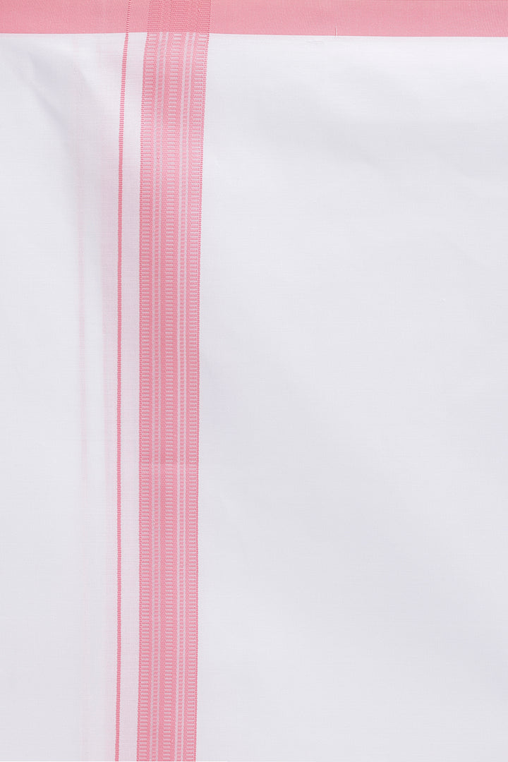 Men wearing pink Pixel shirt with double design white dhoti