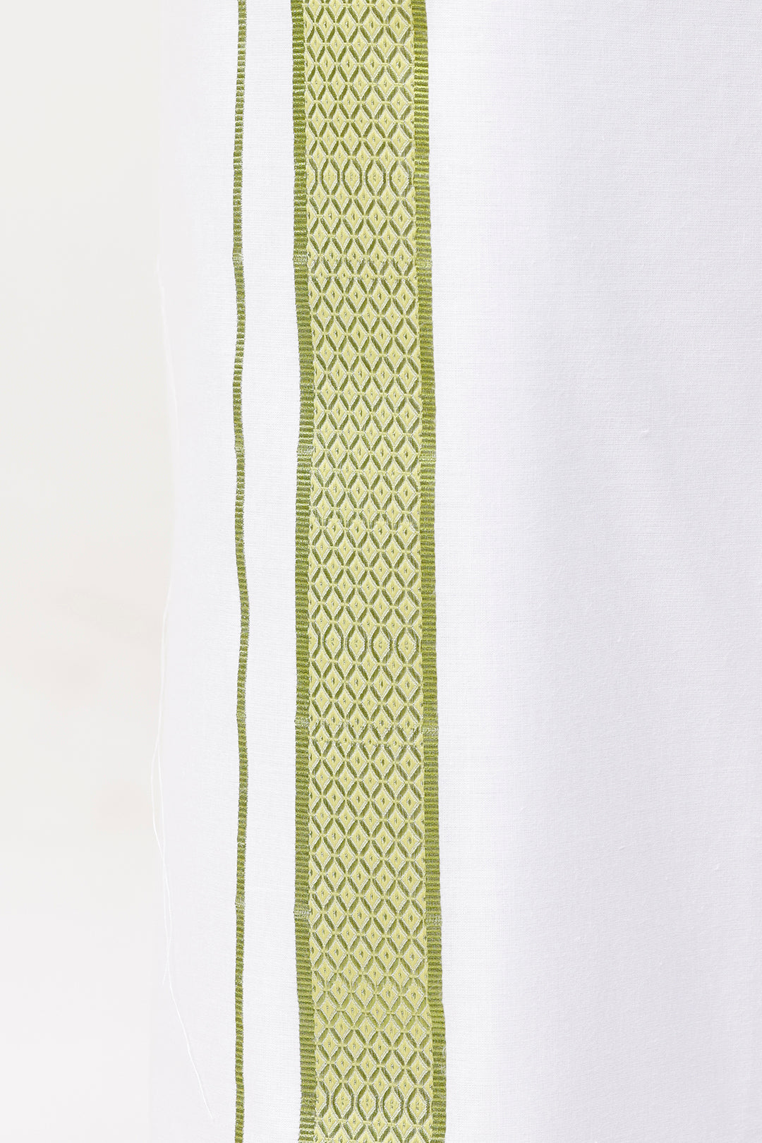 Pixel Grand - Leaf Green Matching Shirt And Single Layered Jacquard Fancy Border Dhoti Set For Men | Uathayam