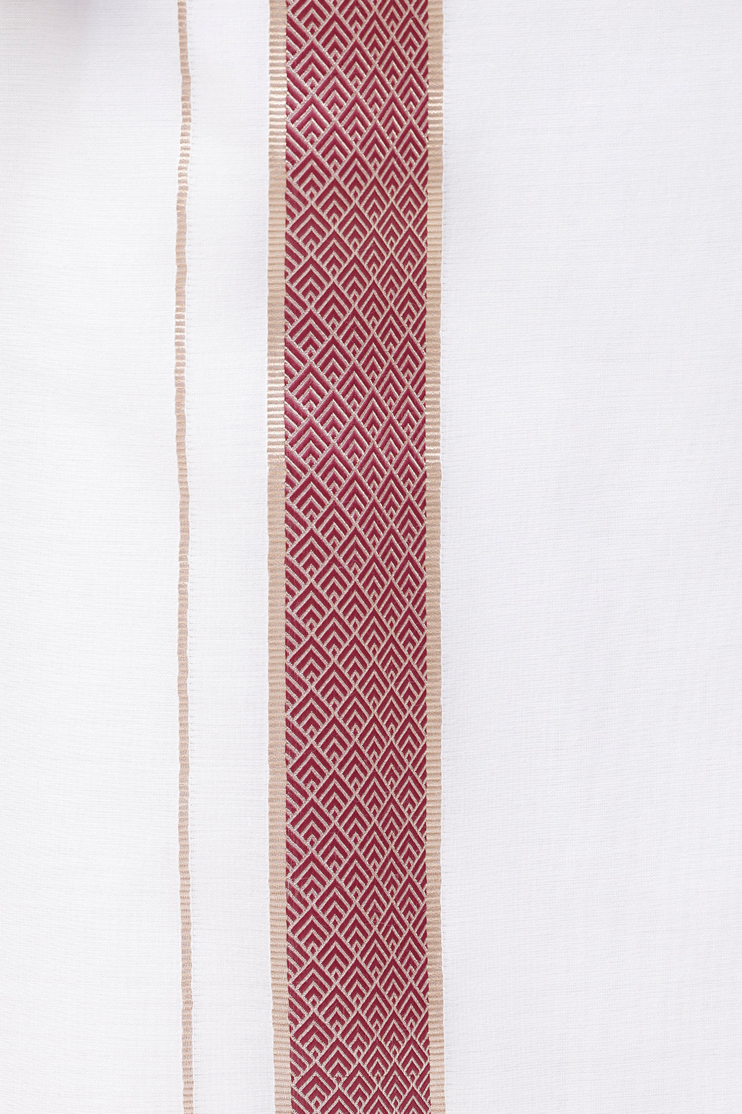 Pixel Grand -Plum Red Matching Shirt And Single Layered Fancy Border Dhoti Set For Men | Uathayam