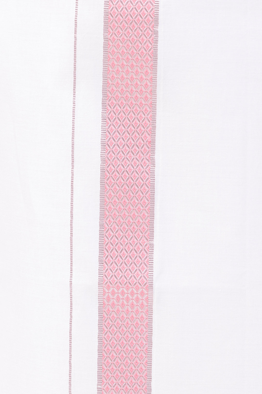 Pixel Grand - Pink Matching Shirt And Single Layered Jacquard Fancy Border Dhoti Set For Men | Uathayam
