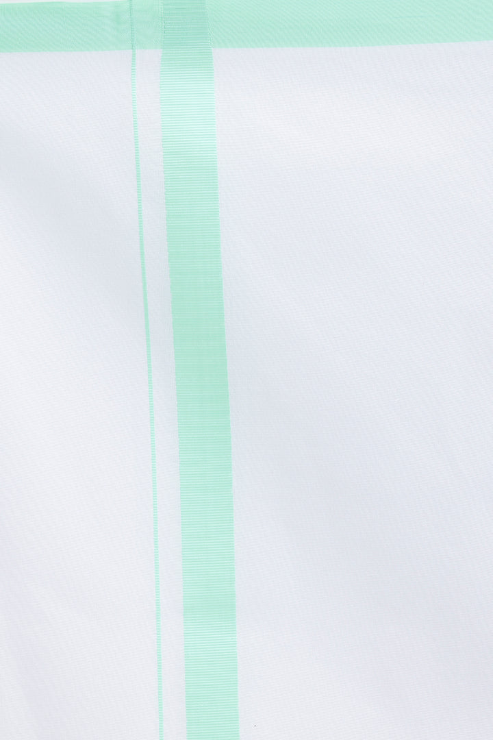 Men wearing bright green Pixel shirt with double design white dhoti