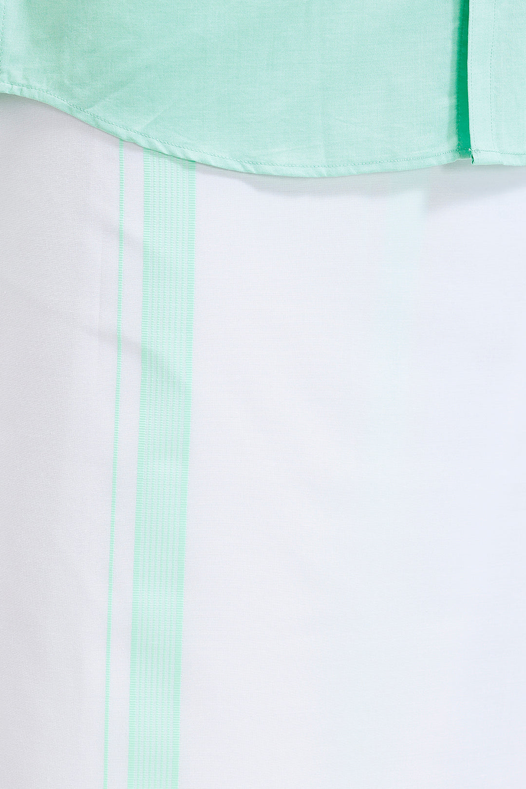 Uathayam Pixel bright green shirt and single layered fancy border dhoti set