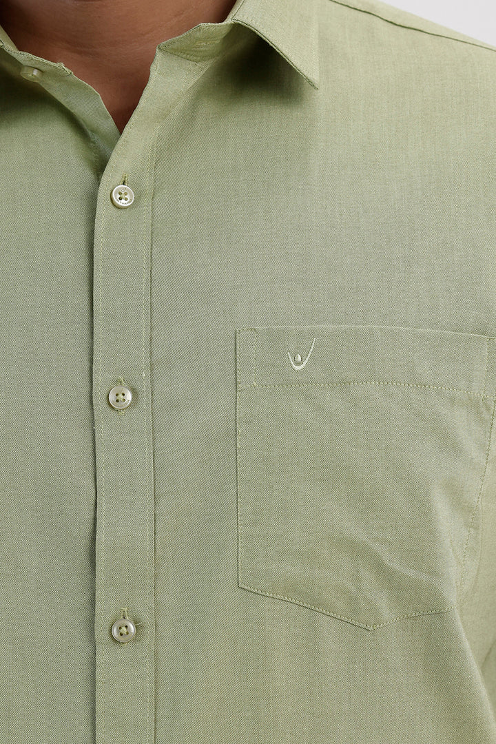 Pixel - Leaf Green Matching Shirt and Double Design Single Layered Fancy Border Dhoti Set For Men | Uathayam