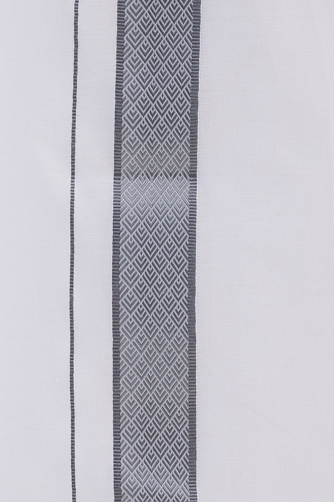 Silver Gray Matching Shirt with Jacquard Fancy Border Dhoti for Men