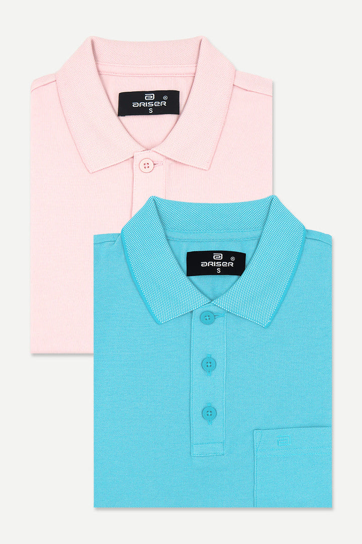 Golf Polo - Collar T-Shirts Pack Of 2 Combo For Men | Ariser