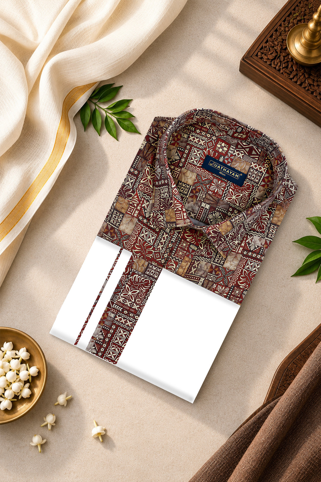 Uathayam Maroon Ethnic Set