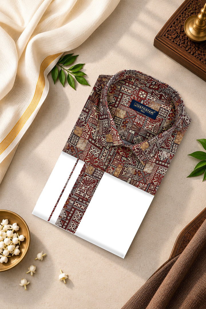 Uathayam Maroon Ethnic Set