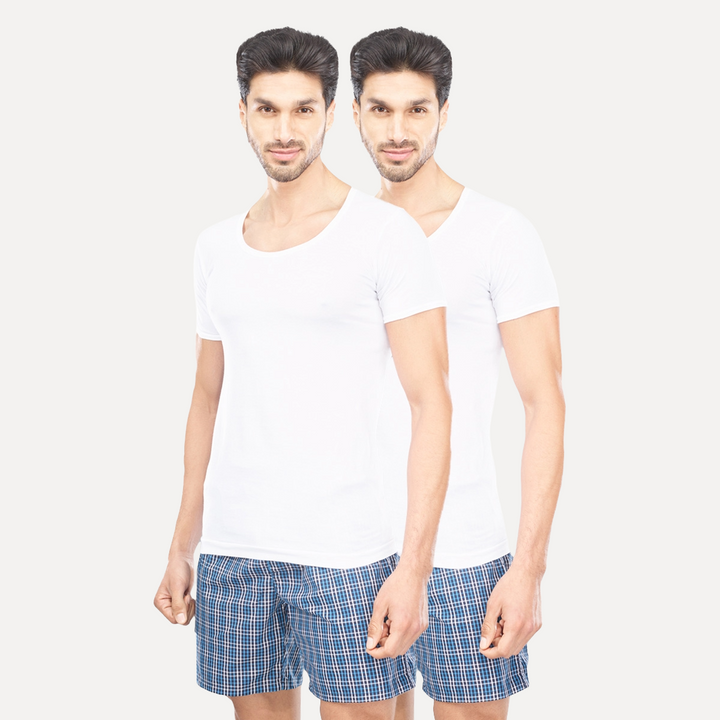 Kings RNS - 100% Cotton White Vest For Mens Combo (Pack of 2) | Uathayam