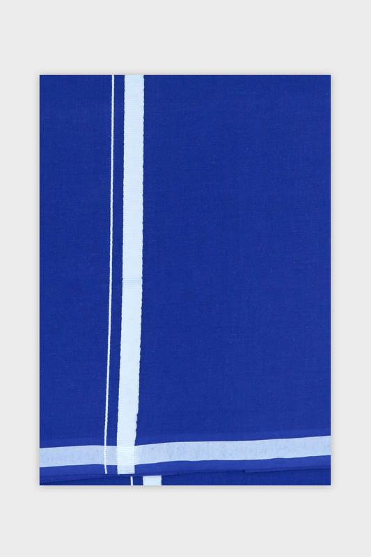 Rudhran BB - Blue Pure Cotton Single Dhoti For Men| Uathayam