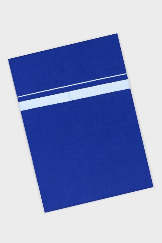 Rudhran BB - Blue Pure Cotton Single Dhoti For Men| Uathayam