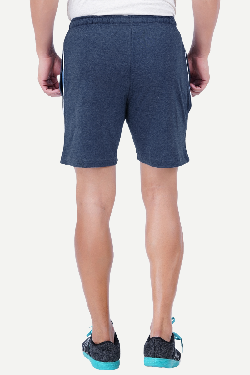 Shorts - Blue Knitted Shorts For Mens | Ariser