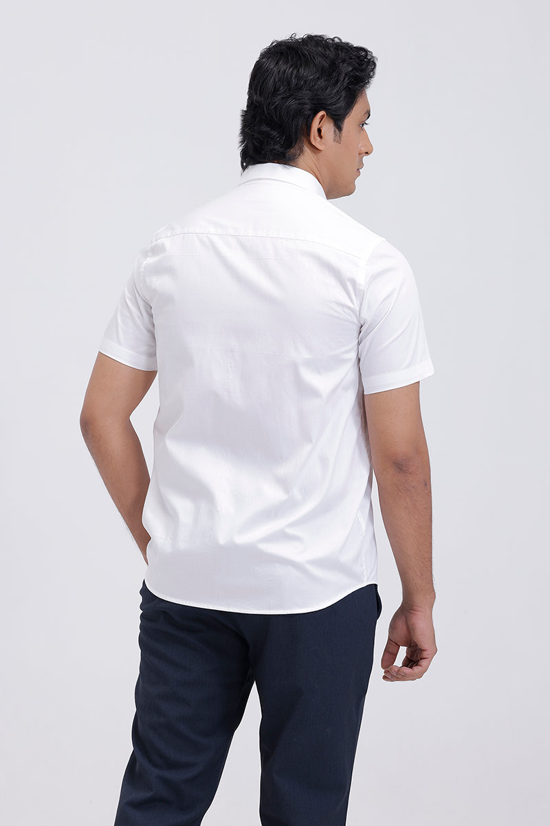 Men’s cotton satin white shirt formal wear