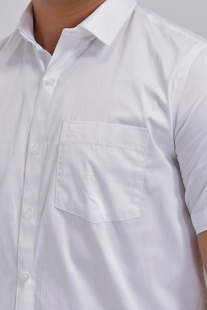 Uathayam smart satin white formal shirt