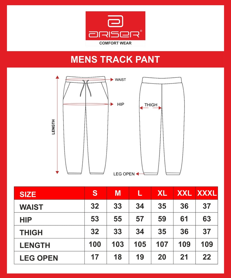 Track shops pants size