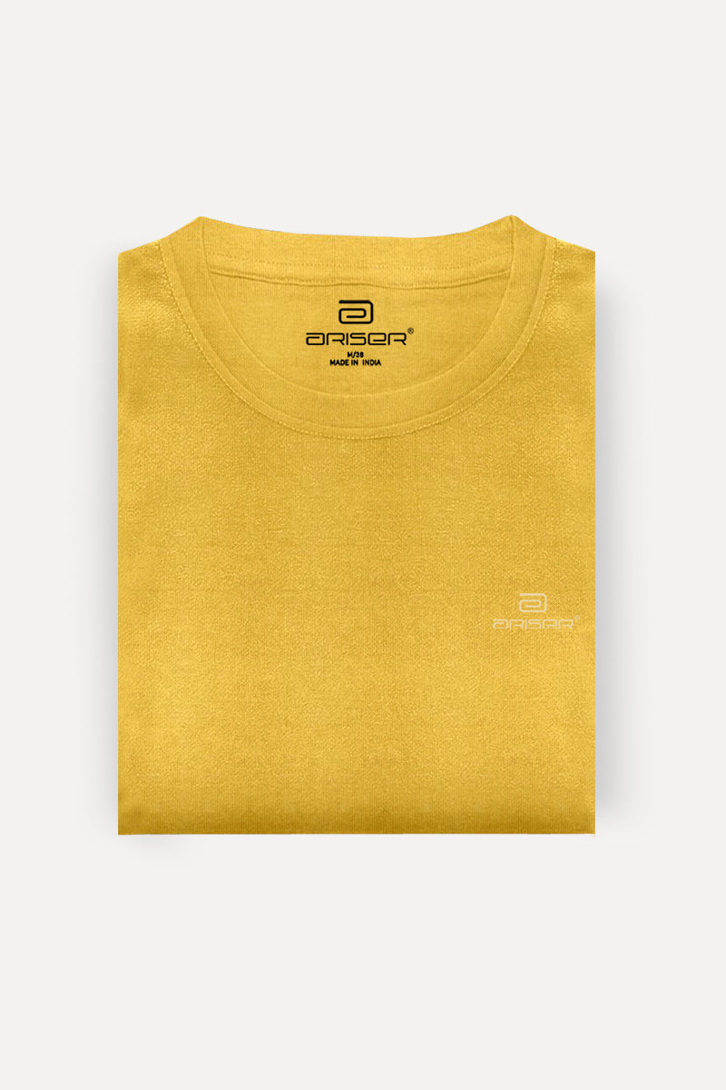 Mustard - Round Neck Solid Tshirts TS25001
