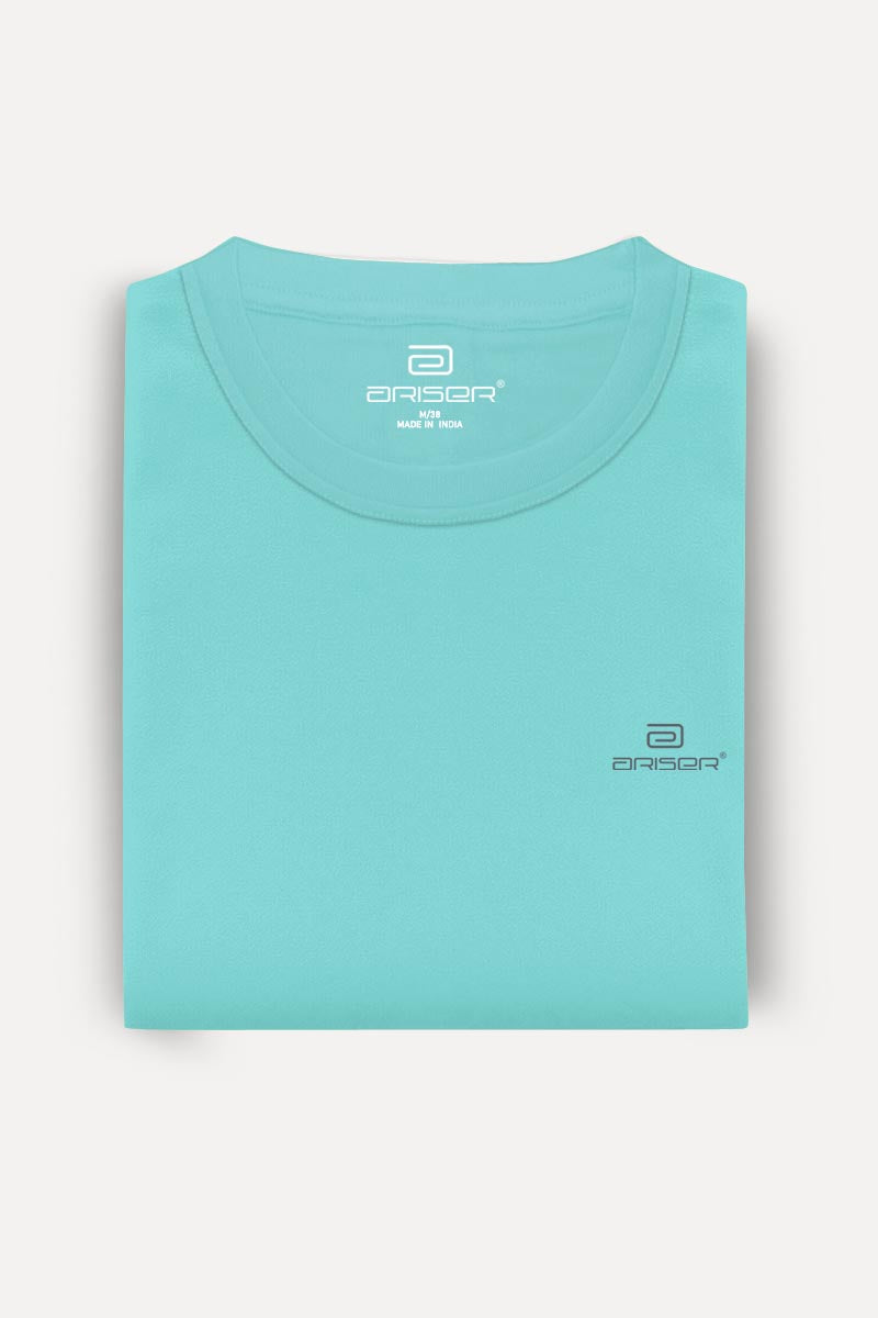 ARISER Pastel Green Color Round Neck Solid T-shirts For Men - TS25021