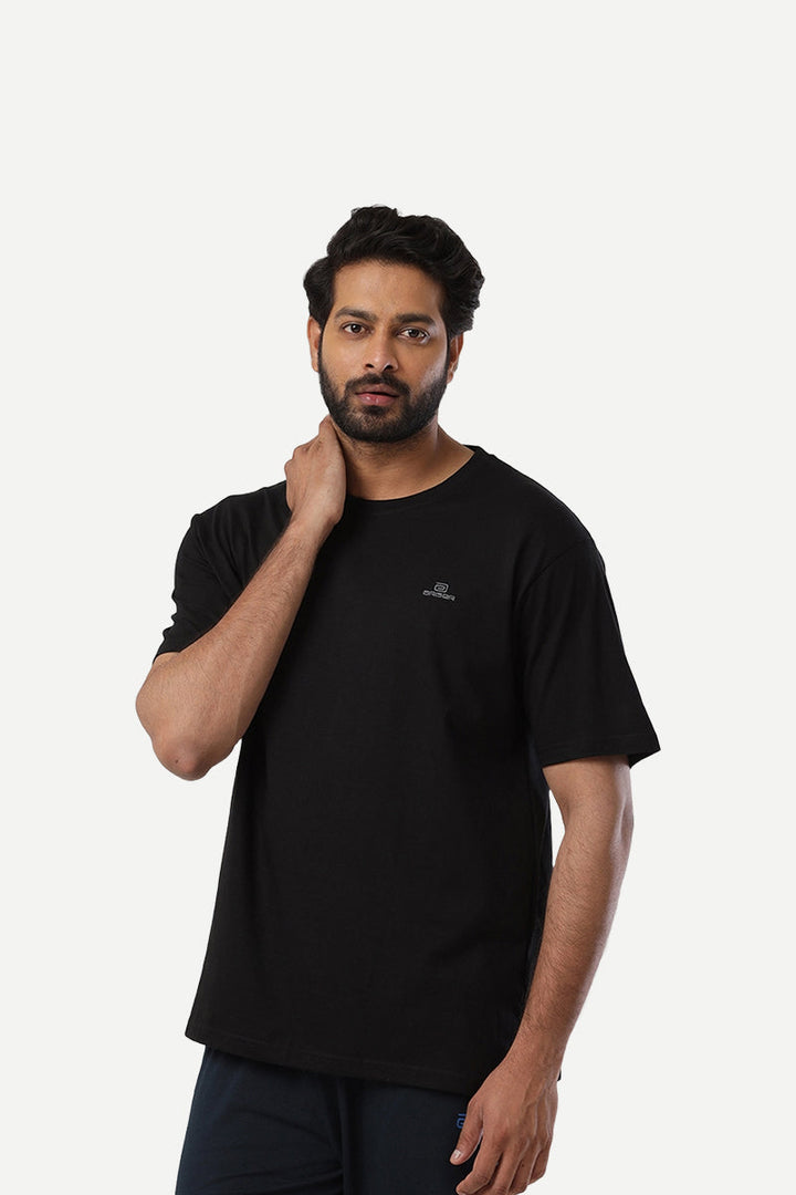 Round Neck - Black and Navy Blue Solid T-Shirt Pack Of 2 Combo For Men | Ariser