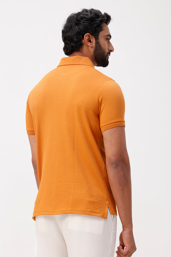 solid mustard yellow polo t-shirt