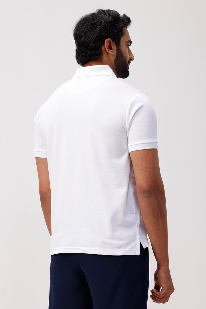 White tennis polo t-shirt for men