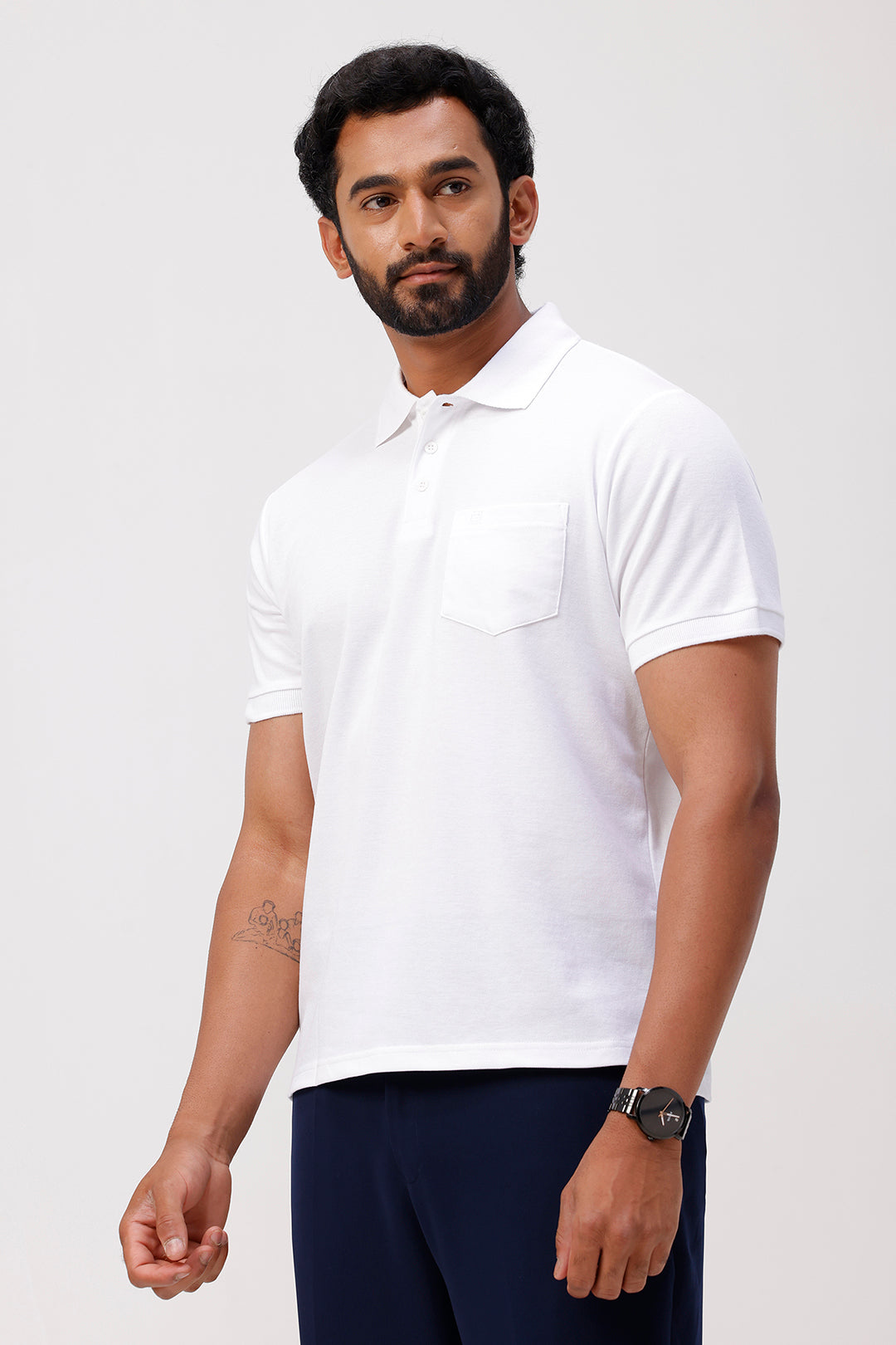 Men’s casual white polo t-shirt