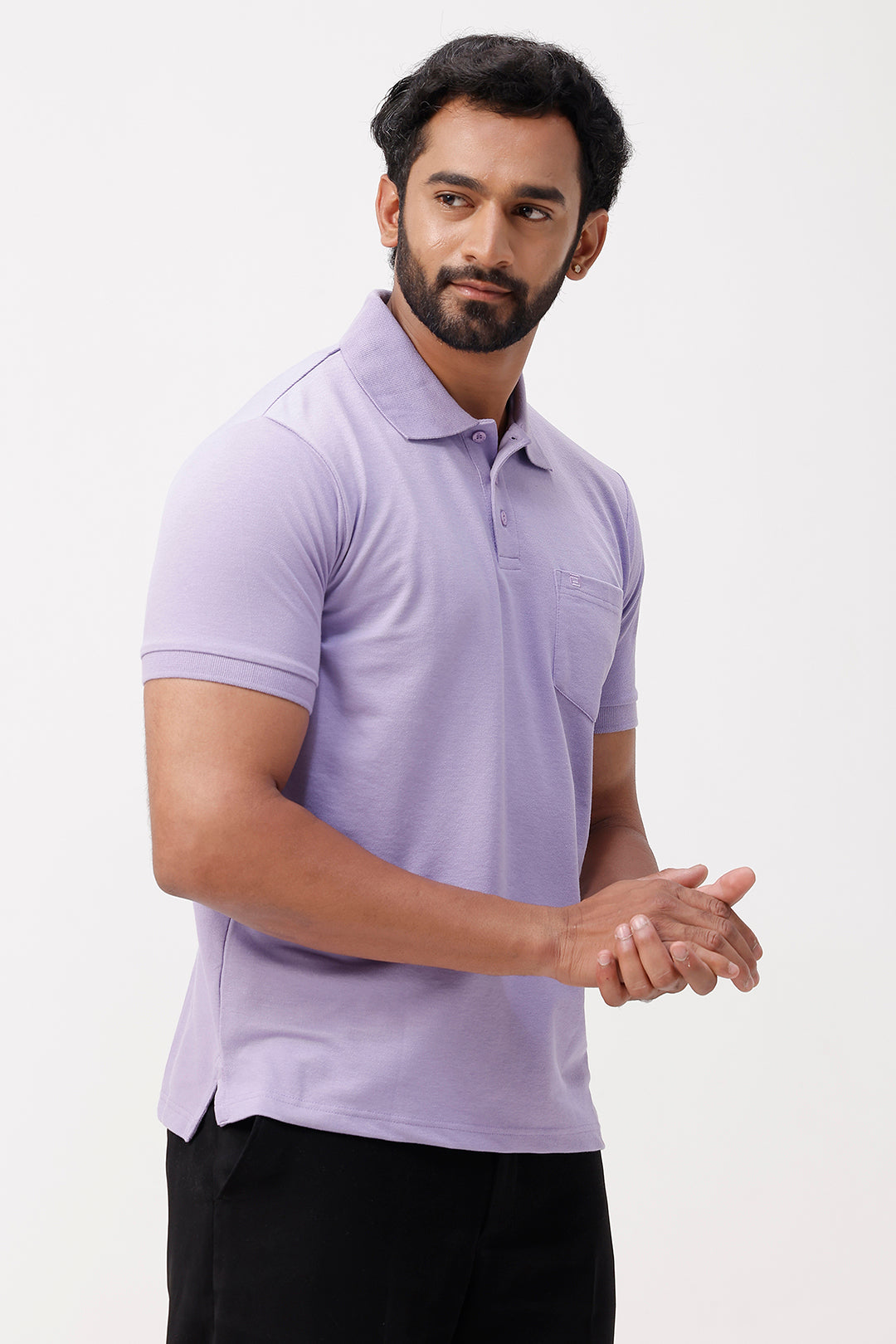 lavender tennis polo shirt