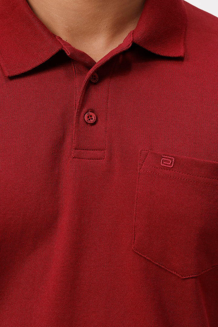 cherry red tennis polo t-shirt
