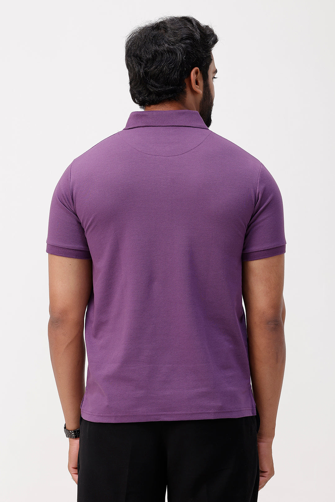 Classic polo t-shirt in vintage plum shade
