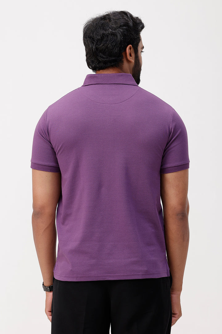 Classic polo t-shirt in vintage plum shade